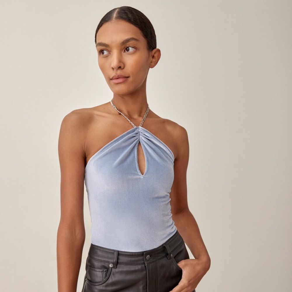Reformation Cedric Velvet Top